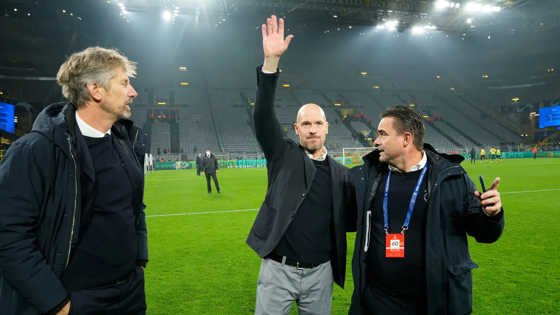Edwin van der Sar, Erik ten Hag en Marc Overmars